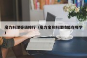 魔力料理品级排行（魔力宝物料理技能在哪学）