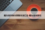 魔力宝贝体力获取方法汇总-魔力宝贝技巧