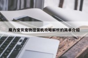 魔力宝物宠物扭蛋机攻略解析的简单介绍