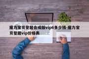 魔力宝贝觉醒合成版vip6多少钱-魔力宝贝觉醒vip价格表